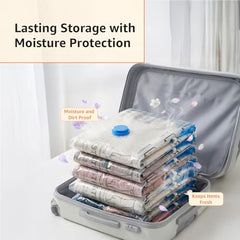 amazon basics Vacuum Compression Storage Bags with Hand Pump - Medium, 5-Pack