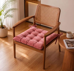 BSB HOME Chair Pad Cushion with Tie Straps,Thick Tufted Seat Cushion for Dining,Office & Wooden Chairs,Soft Comfortable Chair Seat Pad with Durable Stitching,16 x 16 Inches(41 x 41 cm)-Anthracite Grey