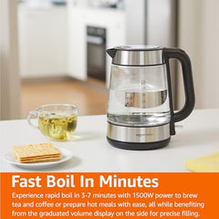 Amazon Basics Multi-Kettle Steamer 1.2L | Adjustable Power Modes 600 W | 7 - Egg Tray, Idli Tray, Iron Grill And Steamer | SS 201 Steel | Automatic Overheat Protection | Multipurpose Kettle