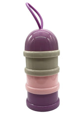 SYGA 3 Layer Cute Bear Portable Baby Food Milk Powder Storage Box Bottle Container_Purple (Design May Very)