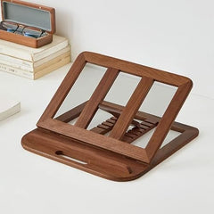 Artistic Gifts Handcrafted Wooden Laptop Stand for Desk with Adjustable Height, Foldable Riser for Laptop, Compatible for for iPad MacBook Pro Notebook HP Dell Devices Up to 15.6 inches (Walnut)