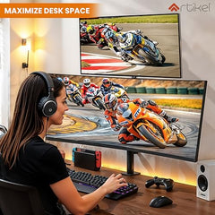 Artikel Double Monitor Desk Mount | Adjustable Heavy Duty Monitor Arms | VESA Mount with C Clamp & Grommet Mounting Base | Computer Monitor Stand for Screen up to 27 inch | Table Mounted | Black