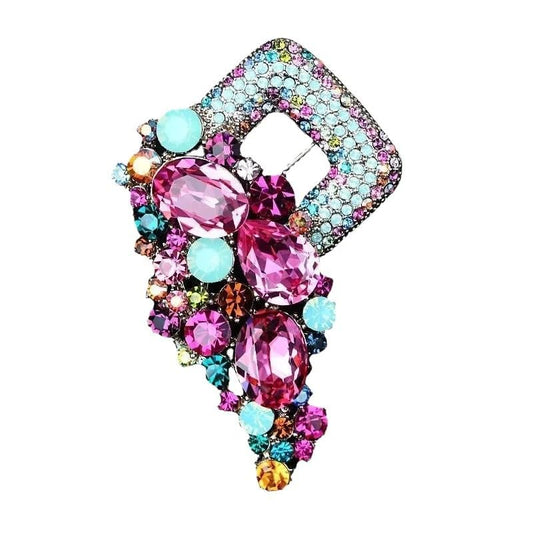 SYGA Brooch Pin Fashion Crystal Rhinestone Jewellery Pin Vintage Clothing Accessories Decoration Diamond-Encrusted Colorful Brooches For Women- S225