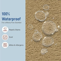 La Verne 100% Waterproof Premium Cotton Feel Mattress Protector Queen Size 78 x 60 Inches | Breathable and Hypoallergenic Ultra Soft Fitted Bed Protector Cover