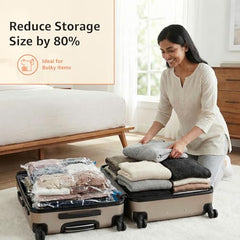amazon basics Vacuum Compression Storage Bags with Hand Pump - Medium, 5-Pack