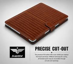 Flausen Croco Laptop Cover for Hp Omnibook 5 16 Inch, Brown (RE-33)