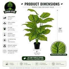 GARDEN GYANI Artificial Areca Palm Plant with Black Pot – 145 cm Tall Faux Tropical Decorative Plant with 35 Leaves for Home, Office & Living Room Décor