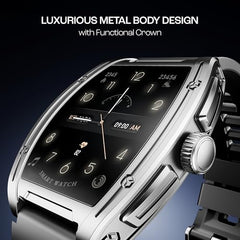 boAt Enigma Radiant Luxury Watch for Man w/1.43"(3.63 cm) AMOLED Display, AOD, Premium Metal Build, Round Dial, 200+Watch Faces, Upto 7 Days Battery Life, Fitness smartwatch for Men (Metal Black)