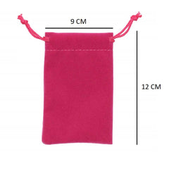 Syga Pink Velvet Cloth Drawstring Jewellery Pouch Bags -Set of 50