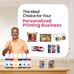 Splashjet Sublimation Ink for Epson - Heat Transfer Printing on Mugs, Mobile Cases, Polyester T-Shirts etc for use with Epson Printers - L130, L220, L360, L380, L1300 - (70gm x 4 Colour) - 501906
