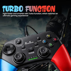 PunnkFunnk Gaming Controller Lite Wireless Bluetooth Gamepad for Android, iOS, PC & Smart TV with Turbo Function, Ergonomic Grip, Rechargeable Battery (X1 Pro Wired)