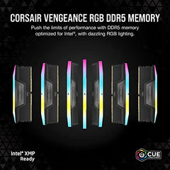CORSAIR Vengeance RGB DDR5 RAM 32GB (2x16GB) 6400MHz CL36 Intel XMP iCUE Compatible Computer Memory - White (CMH32GX5M2B6400C36W)