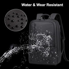 Arctic Hunter Slim Laptop Backpack for Men Women Lightweight 18L Expandable Backpack Shockproof 15.6" Laptop Pocket Water-resistant Daypack Compact Computer Bag for Casual Office Daily College, Black