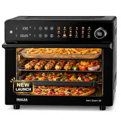 INALSA Air Fryer Oven 30 Ltr, 1800 W, Multi-Cooker, Air Fry, Aero Smart 30 | Stainless Steel Air Fryer Interior, 18 Preset, 9 Accessories, Digital Display Oven