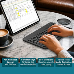 FINGERS MiniClicks Duo D7 Wireless Bluetooth Keyboard and Mouse Combo Set