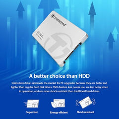 Transcend 250GB 225S 2.5" SATA Internal SSD | SATA III 6Gb/s | 3D NAND Flash | up to 500/330 MB/s | DDR3 DRAM | 3 Yrs Warranty | Fastest Solid State Drive | TS250GSSD225S