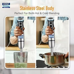 KENT 16044 Hand Blender Stainless Steel 400 W | Variable Speed Control | Easy to Clean and Store | Low Noise Operation