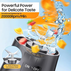 New Portable Electric Nail Drill Juicer 380ML USB Rechargeable Blender Heavy Duty Juicer, 6 Blades, Mini Handheld Fruit Hand Mixer for Home & Outdoor Use (Multicolor)