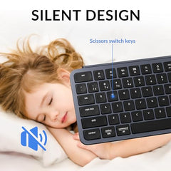 Keychron B1 Pro Ultra-Slim ZMK/Launcher Wireless Bluetooth 2.4 GHz/Wired Connection Keyboard for Mac Windows Linux - Gray
