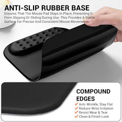 Tukzer Gel Mouse Pad Wrist Rest Memory-Foam Ergonomic Mousepad| Cushion Wrist Support & Pain Relief| Suitable for Gaming, Computer, Laptop, Home & Office Non-Slip Rubber Base (Grey)