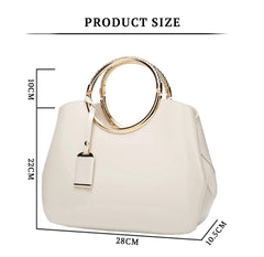 SYGA Leather Glossy Women's Bag Bride Wedding Handbag Women's One Shoulder Crossbody Stylish Bag(WHITE)