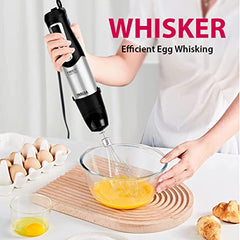 INALSA Hand Blender Mixer|1350W Copper Motor|Chopper,Coffee Beater/Frother,Whisker&Jar Attachment|Low Noise|20 Speed Control&Turbo Mode|BPA Free|Anti-Splash|2-Yr Warranty,Robot INOX 1350 Blend N Froth
