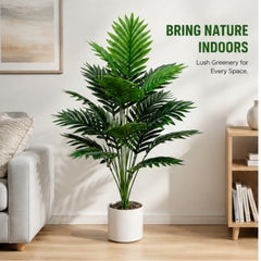NEEDSFILL Artificial Palm Areca Bunch - 85 cm Faux Palm Tree with 18 Leaves | Realistic Fake Plant for Home Decor, Living Room & Office Corner (Green, 1 Pack)