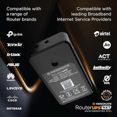 Resonate RouterUPS® Gen2 | Original Router UPS for 12V WiFi Router & Modem (Supports up to 2A) (7800mAh - 95% Longer Power Backup) | Compact Mini UPS with Intelligent Charging (Upto 6 Hrs Internet)