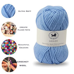 Nestnhaven Acrowools Graze Hand Knitting and Crochet Yarn. Pack of 1 Ball - 100gms. Shade no - NNHG001 (Berry Purple)