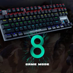 Cosmic Byte CB-GK-25 Pandora TKL Mechanical Keyboard Upgraded with Swappable Outemu Blue Switches and Rainbow LED (Black/Grey)