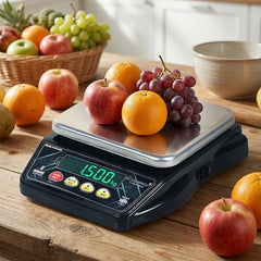 High Precision Digital Kitchen Weighing Scale 10kg Capacity with LED Display | Stainless Steel Platform | Rechargeable Battery & Adapter | Food, Baking & Meal Prep Scale