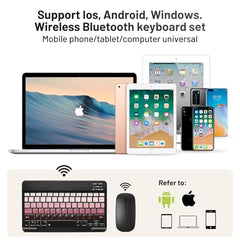 Bluetooth Keyboard and Mouse Combo Rechargeable Portable Wireless Keyboard Mouse Set for Apple iPad iPhone iOS 13 and Above Samsung Tablet Phone Smartphone Android Windows (Gradient White Purple)