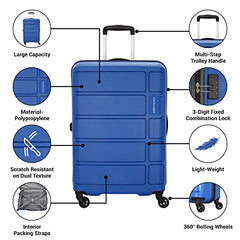 Kamiliant by American Tourister 3 Pc Harrier Edge 8W Set 56 Cm, 68 Cm & 78 Cm - Small, Medium & Large Polypropylene(PP) Hardside 8 Wheels Spinner Luggage Set/Trolley Bag Set (Slate Grey)