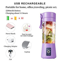 Etekcity Portable 6-Blade Juicer Blender with built-in Jar, Juice Mixer Bottle,Fruit Juice Machine,USB Rechargeable Personal Size Juicer Grinder for Juices,Protein&Milk Shakes (REDQ1)