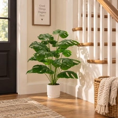 Der Rose 28" Fake Plants, Artificial Monstera Plants Indoor
