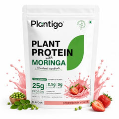 Plantigo Plant Protein Powder with Moringa Superfood | 25g Protein, 5g BCAA, 2.5g Leucine, Digestive Enzymes | 3rd Party Lab Tested | Lush Mango Flavor - Travel Pouch