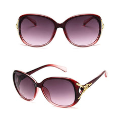 SYGA Women's Fox Head Sunglasses Large Frame Fashionable Driving Sunglasses (Gradient purple)