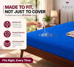 Trance Home Linen Premium 220 GSM+ 72"x36" Single Bed Size Cotton Terry Waterproof Mattress Protector | Elasticated Fitted Non-Toxic Bed Protector | Single Bed Mattresses Cover 72x36 inch, Brown