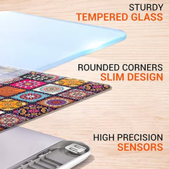 ANT Flora Mandala Digital Personal Weighing Scale for Body Weight | 180kg Capacity | 50g Accuracy | High Precision Strain Sensor | 4mm Tempered Glass | LCD Display | Auto On/Off | 40 Months Warranty