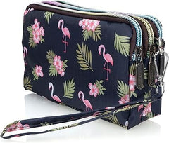 MOMISY Women's Girls Clutch | Zipper | Ladies Purse Wallet Girls (Flamingo)