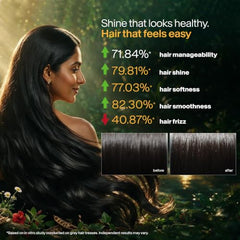 Biotique Herbcolor Conditioning Hair Colour l Ammonia Free Hair Color l 9 Organic Herbal Extracts l Natural and Healthy Shine l 50g + 110ml| Natural Black 1N (Pack of 1)
