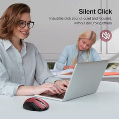 TECKNET Wireless Mouse, BT 5.0/2.4G, Rechargeable 6-DPI Silent, Grey