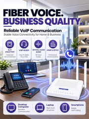 UBIQCOM UB5021GV XPON ONT Optical Network Terminal, 1GE + 1 POTS, GPON Fiber Broadband Modem with VoIP Voice Support, SC/UPC Connector, FTTH ONT for Home & SOHO Users