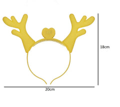 SYGA LED Flashing Light Up Antler Pattern Crowns Headband Hair Band Headdress for Party Decoration Party Caps (Yellow)