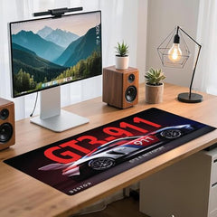 BESTOR Extended Mouse Pad 23×11 Inch, GT3 R-911 RENNSPORT Racing Car Design Desk Mat, Anti-Slip Rubber Base, Smooth Surface for Gaming, Office & Keyboard