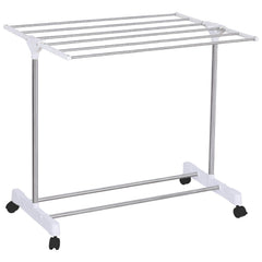 STANSY Stainless Steel Foldable Clothes Drying Rack with Wheels, Heavy-Duty Laundry Stand for Home & Balcony, Space-Saving Design, Indoor Outdoor Cloth Dryer