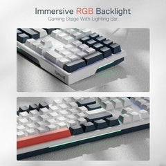 Redragon K668 RGB Gaming Keyboard, 104 Keys + Extra 4 Hotkeys Wired Mechanical Keyboard w/Sound Absorbing Foams, Upgraded Hot-swappable Socket, Mixed Color Keycaps, Red Switch