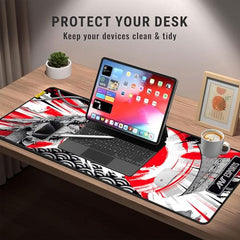Ant Esports Dragon Hill Unique Design Mouse Pad Gaming Mouse Pad Extended Mouse Mat for Mouse Keyboard with Stitched Edges Waterproof NonSlip Base Mousepads for Office Home Shop Gaming EXTRA LARGE_Red