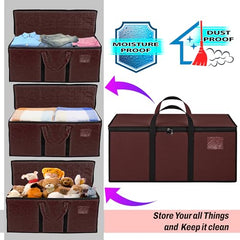 Storite Jumbo Super-Size 81 L Canvas Moisture Proof Heavy Duty Storage Bag | for Toys/Stationery/Blankets/Clothes/Moving Bags MultiPurpose With Strong Reinforced Handles Rectangular Cream (87x26x36 cm)