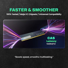 EVM 16GB DDR5 Desktop RAM Memory | 5200MHz | PC5-41600 | Long-DIMM | 288-Pin | CL19 | 1.1V Low Voltage | High Performance | Intel & AMD Compatible | 10 Year Warranty (EVMT16G5200U88P)